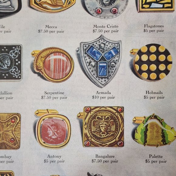 Swank advertising vintage print ad mens cuff links 1955 - Picture 2 of 6